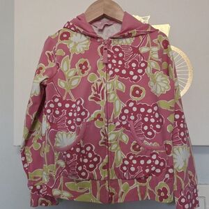 Lilly Pulitzer Girls Petula Floral Pink Zip Up Hooded Jacket Size 6